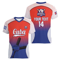 Cuba Baseball Custom Women V-Neck T-Shirt 2026 Go Champions Red Version - Wonder Print Shop