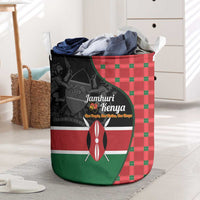 Kenya Jamhuri Day Laundry Basket One People One Nation Massai Shuka Pattern - Wonder Print Shop