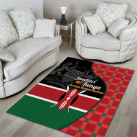 Kenya Jamhuri Day Area Rug One People One Nation Massai Shuka Pattern - Wonder Print Shop