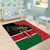 Kenya Jamhuri Day Area Rug One People One Nation Massai Shuka Pattern - Wonder Print Shop