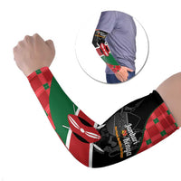 Kenya Jamhuri Day Arm Sleeves One People One Nation Massai Shuka Pattern - Wonder Print Shop