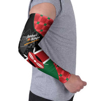 Kenya Jamhuri Day Arm Sleeves One People One Nation Massai Shuka Pattern - Wonder Print Shop