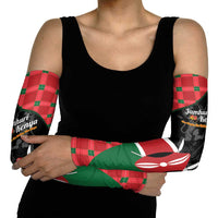 Kenya Jamhuri Day Arm Sleeves One People One Nation Massai Shuka Pattern - Wonder Print Shop