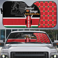 Kenya Jamhuri Day Auto Sun Shade One People One Nation Massai Shuka Pattern - Wonder Print Shop