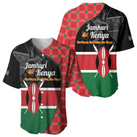 Kenya Jamhuri Day Baseball Jersey One People One Nation Massai Shuka Pattern - Wonder Print Shop
