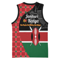 Kenya Jamhuri Day Basketball Jersey One People One Nation Massai Shuka Pattern - Wonder Print Shop