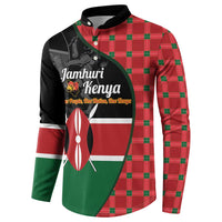 Kenya Jamhuri Day Button Sweatshirt One People One Nation Massai Shuka Pattern - Wonder Print Shop