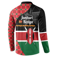 Kenya Jamhuri Day Button Sweatshirt One People One Nation Massai Shuka Pattern - Wonder Print Shop