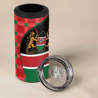 Kenya Jamhuri Day 4 in 1 Can Cooler Tumbler One People One Nation Massai Shuka Pattern - Wonder Print Shop