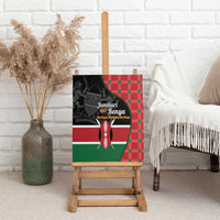 Kenya Jamhuri Day Canvas Wall Art One People One Nation Massai Shuka Pattern - Wonder Print Shop