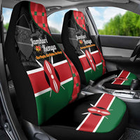 Kenya Jamhuri Day Car Seat Cover One People One Nation Massai Shuka Pattern - Wonder Print Shop