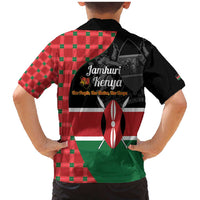 Kenya Jamhuri Day Family Matching Mermaid Dress and Hawaiian Shirt One People One Nation Massai Shuka Pattern - Wonder Print Shop