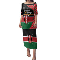 Kenya Jamhuri Day Family Matching Puletasi and Hawaiian Shirt One People One Nation Massai Shuka Pattern - Wonder Print Shop