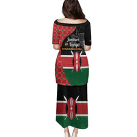Kenya Jamhuri Day Family Matching Puletasi and Hawaiian Shirt One People One Nation Massai Shuka Pattern - Wonder Print Shop