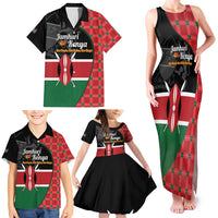 Kenya Jamhuri Day Family Matching Tank Maxi Dress and Hawaiian Shirt One People One Nation Massai Shuka Pattern - Wonder Print Shop