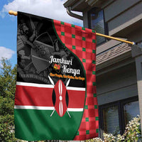 Kenya Jamhuri Day Garden Flag One People One Nation Massai Shuka Pattern - Wonder Print Shop