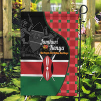Kenya Jamhuri Day Garden Flag One People One Nation Massai Shuka Pattern - Wonder Print Shop