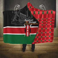 Kenya Jamhuri Day Hooded Blanket One People One Nation Massai Shuka Pattern - Wonder Print Shop