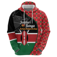 Kenya Jamhuri Day Hoodie One People One Nation Massai Shuka Pattern - Wonder Print Shop