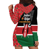 Kenya Jamhuri Day Hoodie Dress One People One Nation Massai Shuka Pattern - Wonder Print Shop