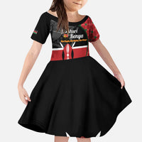 Kenya Jamhuri Day Kid Short Sleeve Dress One People One Nation Massai Shuka Pattern - Wonder Print Shop