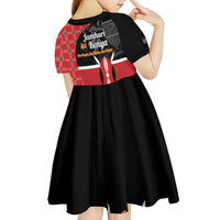 Kenya Jamhuri Day Kid Short Sleeve Dress One People One Nation Massai Shuka Pattern - Wonder Print Shop