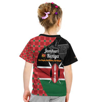Kenya Jamhuri Day Kid T Shirt One People One Nation Massai Shuka Pattern - Wonder Print Shop