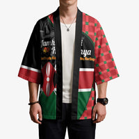 Kenya Jamhuri Day Kimono One People One Nation Massai Shuka Pattern - Wonder Print Shop