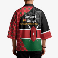 Kenya Jamhuri Day Kimono One People One Nation Massai Shuka Pattern - Wonder Print Shop