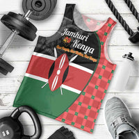 Kenya Jamhuri Day Men Tank Top One People One Nation Massai Shuka Pattern - Wonder Print Shop