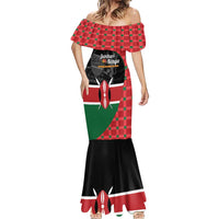 Kenya Jamhuri Day Mermaid Dress One People One Nation Massai Shuka Pattern - Wonder Print Shop