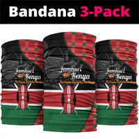 Kenya Jamhuri Day Neck Gaiter One People One Nation Massai Shuka Pattern - Wonder Print Shop