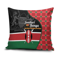 Kenya Jamhuri Day Pillow Cover One People One Nation Massai Shuka Pattern - Wonder Print Shop
