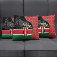 Kenya Jamhuri Day Pillow Cover One People One Nation Massai Shuka Pattern - Wonder Print Shop