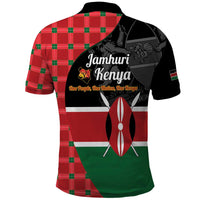 Kenya Jamhuri Day Polo Shirt One People One Nation Massai Shuka Pattern - Wonder Print Shop
