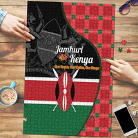 Kenya Jamhuri Day Puzzle One People One Nation Massai Shuka Pattern - Wonder Print Shop