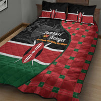 Kenya Jamhuri Day Quilt Bed Set One People One Nation Massai Shuka Pattern - Wonder Print Shop