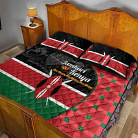 Kenya Jamhuri Day Quilt Bed Set One People One Nation Massai Shuka Pattern - Wonder Print Shop