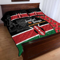Kenya Jamhuri Day Quilt Bed Set One People One Nation Massai Shuka Pattern - Wonder Print Shop