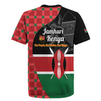 Kenya Jamhuri Day Rugby Jersey One People One Nation Massai Shuka Pattern - Wonder Print Shop