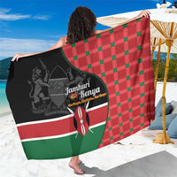 Kenya Jamhuri Day Sarong One People One Nation Massai Shuka Pattern - Wonder Print Shop