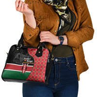 Kenya Jamhuri Day Shoulder Handbag One People One Nation Massai Shuka Pattern - Wonder Print Shop