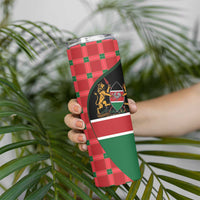 Kenya Jamhuri Day Skinny Tumbler One People One Nation Massai Shuka Pattern - Wonder Print Shop
