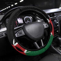 Kenya Jamhuri Day Steering Wheel Cover One People One Nation Massai Shuka Pattern - Wonder Print Shop