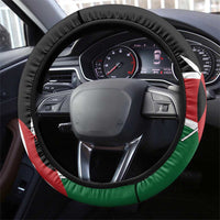 Kenya Jamhuri Day Steering Wheel Cover One People One Nation Massai Shuka Pattern - Wonder Print Shop