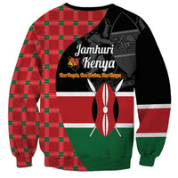 Kenya Jamhuri Day Sweatshirt One People One Nation Massai Shuka Pattern - Wonder Print Shop