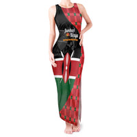 Kenya Jamhuri Day Tank Maxi Dress One People One Nation Massai Shuka Pattern - Wonder Print Shop