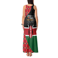 Kenya Jamhuri Day Tank Maxi Dress One People One Nation Massai Shuka Pattern - Wonder Print Shop
