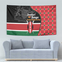Kenya Jamhuri Day Tapestry One People One Nation Massai Shuka Pattern - Wonder Print Shop