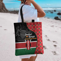 Kenya Jamhuri Day Tote Bag One People One Nation Massai Shuka Pattern - Wonder Print Shop
